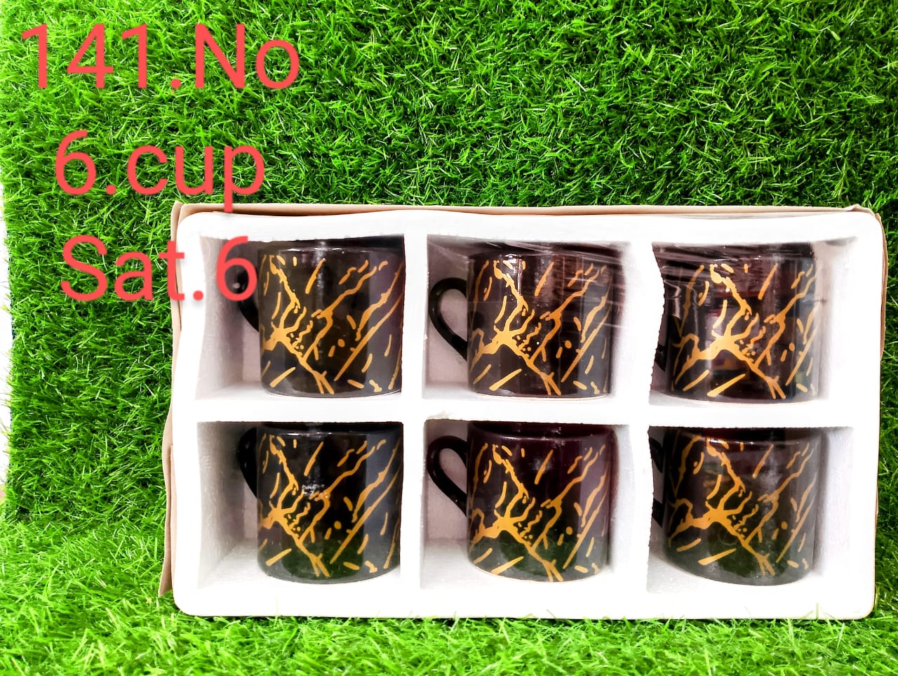 MUG 6 PC BLACK CARPET